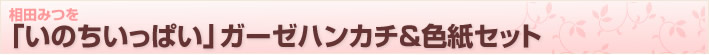 母の日限定スペシャル【相田みつを】「いのちいっぱい」ガーゼハンカチ＆色紙セット
