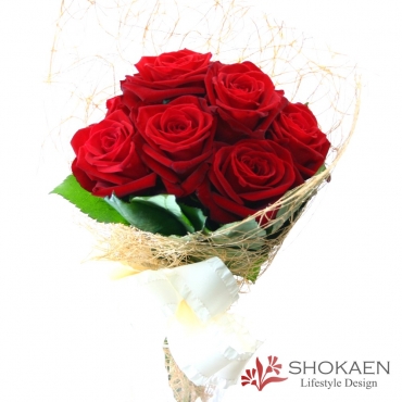 【花束257】赤バラのショートブーケ（R）一般カテゴリー