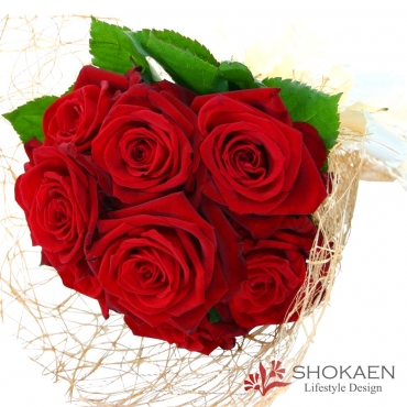 一般カテゴリー,【花束257】赤バラのショートブーケ（R）,正花園