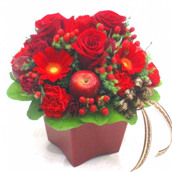 《Flower arrangement》Red Marble スプリングギフトフラワー特集（宅配）