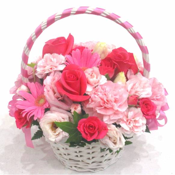 《Flower arrangement》Pink Ribbon Basket一般カテゴリー