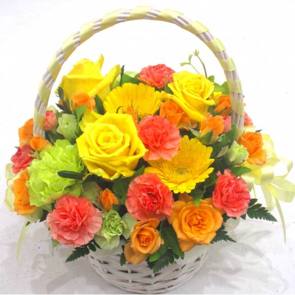《Flower arrangement》Yellow Ribbon Basket  一般カテゴリー