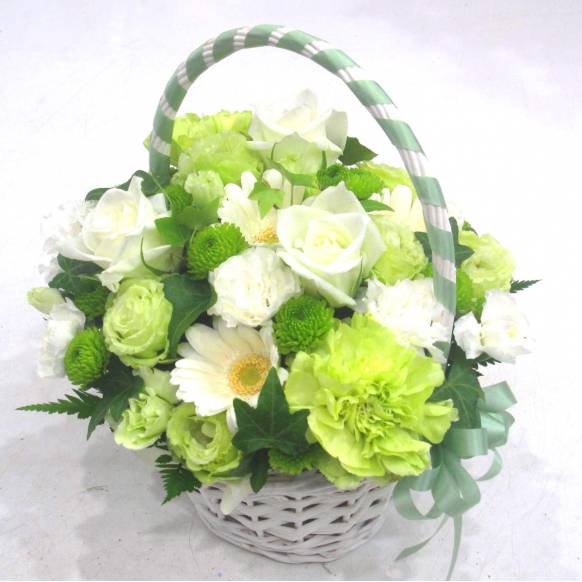 一般カテゴリー,《Flower arrangement》Green Ribbon Basket,花樹園