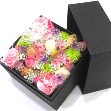 誕生日フラワーギフト(宅配),《Box Flower》Premium Pink,花樹園