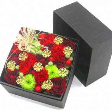 《Box Flower》Premium Redスプリングギフトフラワー特集（宅配）