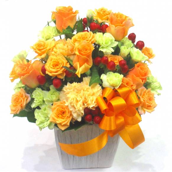 誕生日フラワーギフト(宅配),《Flower arrangement》Orange Rose,花樹園