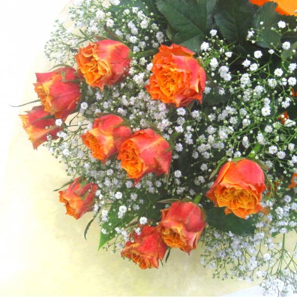 一般カテゴリー,《Bouquet》Orange Rose 10 & Kasumi grass ,花樹園