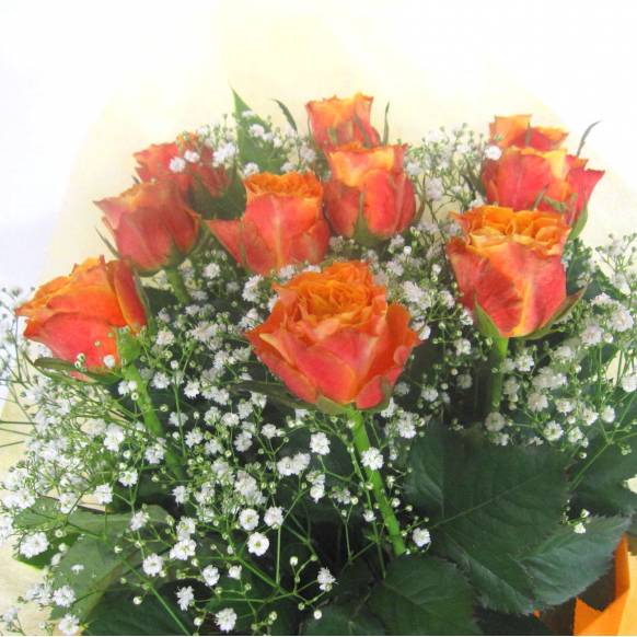 一般カテゴリー,《Bouquet》Orange Rose 10 & Kasumi grass ,花樹園