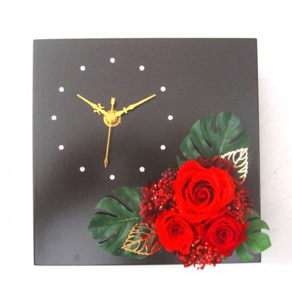一般カテゴリー,《Preserved Flower》Picture Clock Frame(Red) ,花樹園