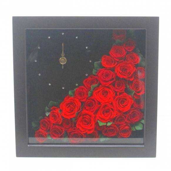 一般カテゴリー,《Preserved Flower》Wood Clock Frame(Special Red),花樹園