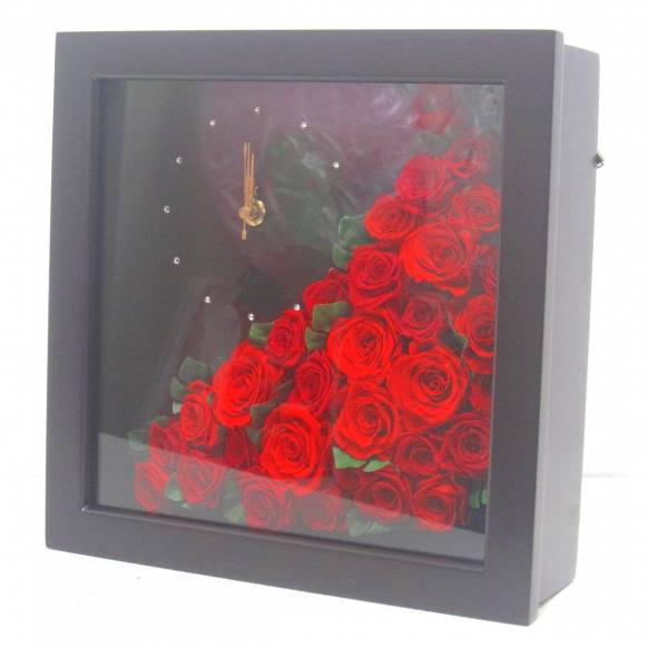 一般カテゴリー,《Preserved Flower》Wood Clock Frame(Special Red),花樹園