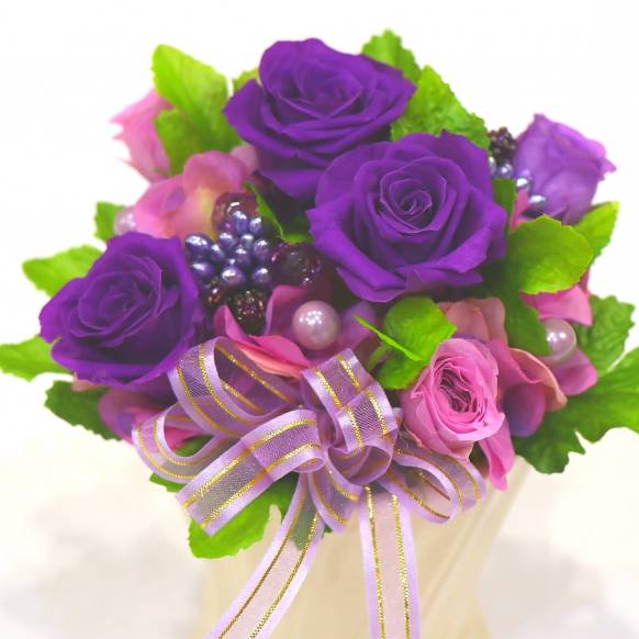 （お祝い）プリザーブドフラワー特集(宅配),《Preserved Flower》Royal Purple,花樹園