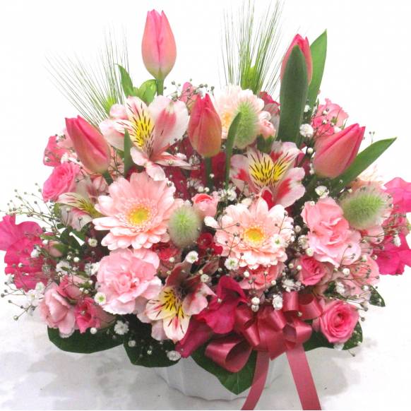 《Flower arrangement》Spring Pink Tulips一般カテゴリー