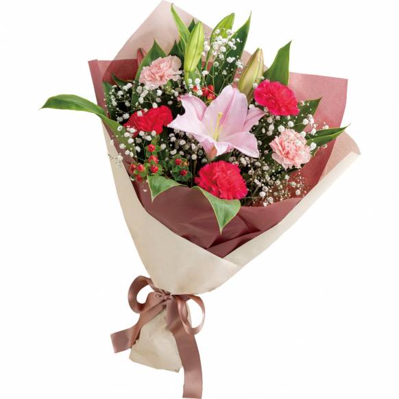 5213510【一般カテゴリー】ピンクユリの花束