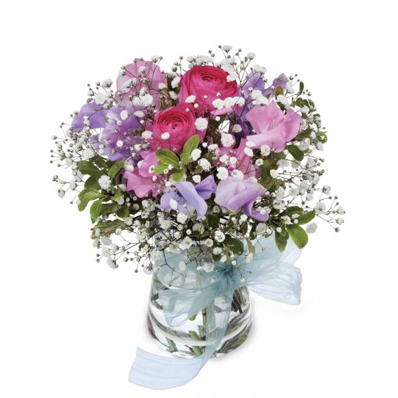 お取り寄せ オリジナルフラワー グラスブーケ（花瓶付き）｜花