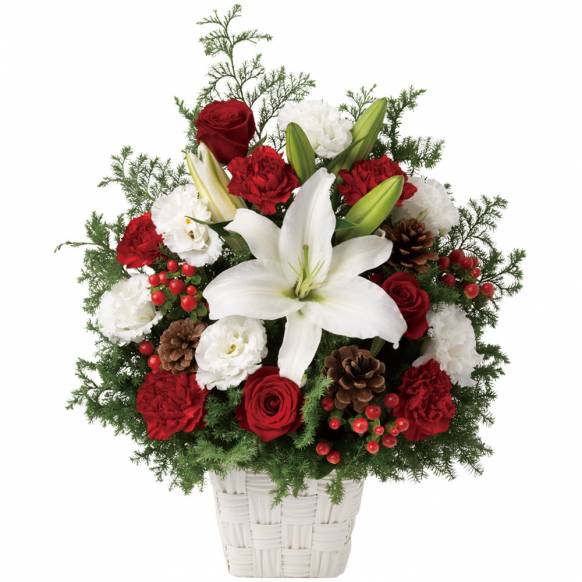 ピンク紫の造花アレンジメント ピンク系デザイナーお任せアレンジメントS｜フラワーギフト・花の通販