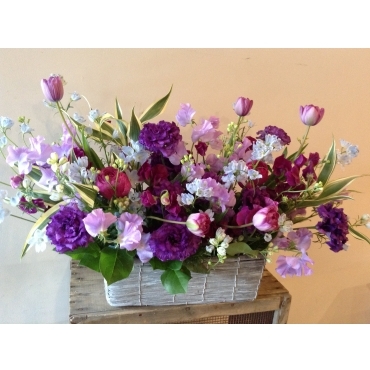 赤バラとカスミソウの花束！