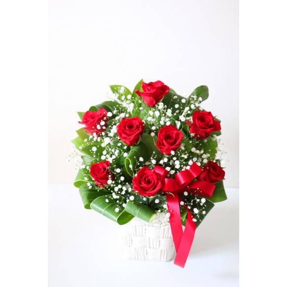 お取り寄せ オリジナルフラワー 赤バラのアレンジメント｜花