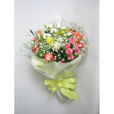 一般カテゴリー,バラとガーベラの花束,夢想工房　ところ生花