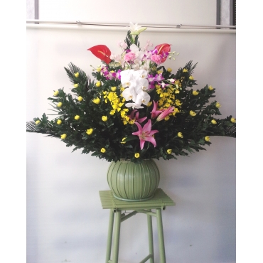一般カテゴリー,葬儀用生花(籠花)(黄色系),長崎花屋