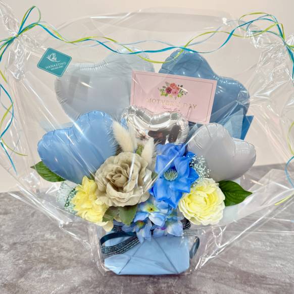 ”母の日限定商品”バルーンアレンジメント「カームブルー」一般カテゴリー
