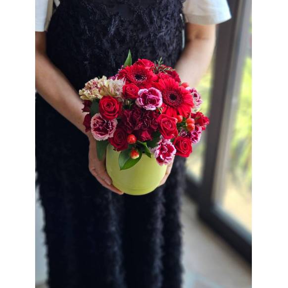 一般カテゴリー,ラウンドアレンジ・レッド,吉田フローリスト