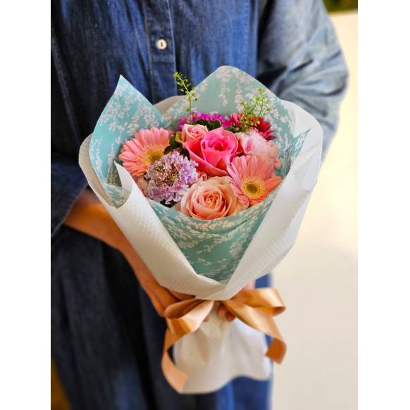 一般カテゴリー,ラウンドブーケ・ピンク,吉田フローリスト