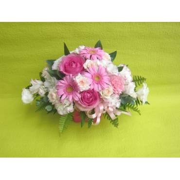 可愛いピンクのアレンジメント インターネット花キューピット フラワーギフト 手渡し 可愛いピンクのアレンジメント インターネット花キューピット フラワーギフト 手渡し