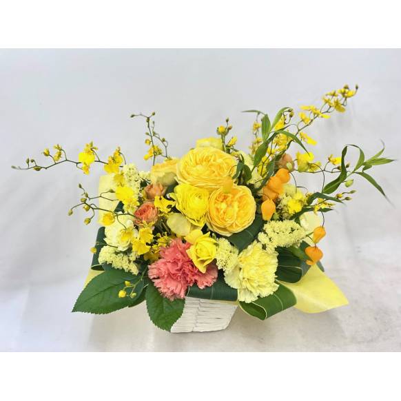 お取り寄せ オリジナルフラワー 記念日アレンジ イエロー系｜花