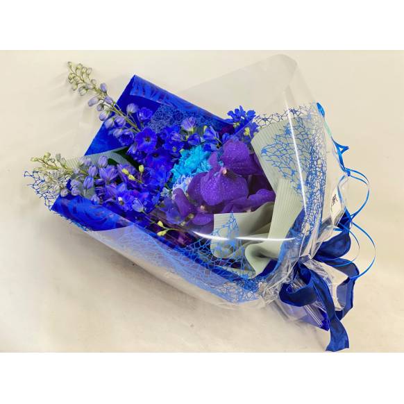 お取り寄せ オリジナルフラワー 感謝の花束 ブルー系｜花キューピット