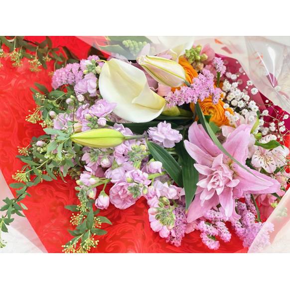 お取り寄せ オリジナルフラワー 感謝の花束 ピンク系｜花キューピット