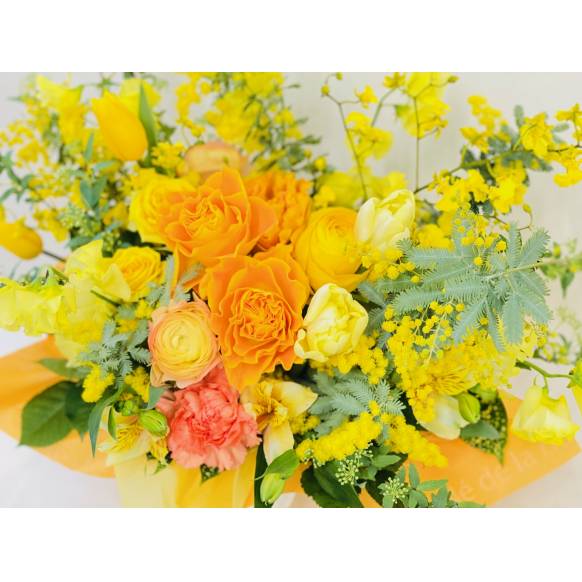 お取り寄せ オリジナルフラワー 感謝のアレンジ ビタミンカラー｜花