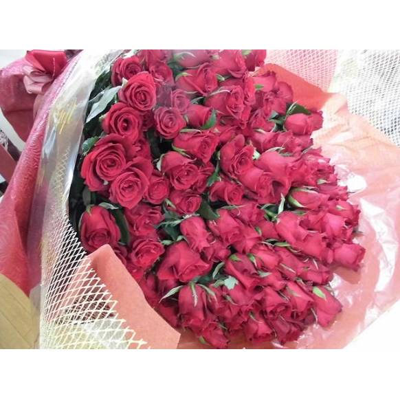 プロポーズの花束赤いバラ１０８本スタンダード インターネット花キューピット フラワーギフト 手渡し