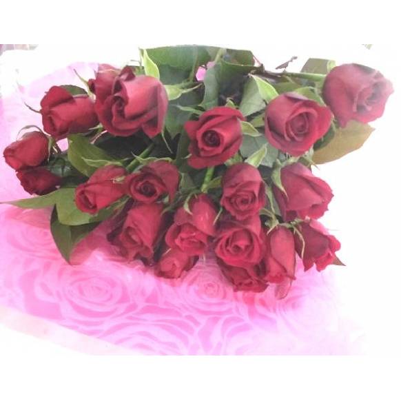 プロポーズに21本の赤いバラの花束 インターネット花キューピット フラワーギフト 手渡し