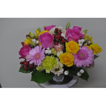 季節のおまかせアレンジメント インターネット花キューピット フラワーギフト 手渡し