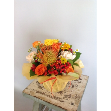 お取り寄せ オリジナルフラワー 【アレンジメント】サニーオレンジ｜花