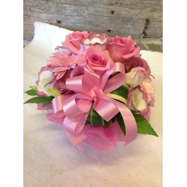 生花 ピンクリボンアレンジメント インターネット花キューピット お取り寄せフラワーギフト