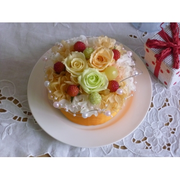 一般カテゴリー,<プリザ>フラワーケーキ　フルーツミックス（ボックス付き）,本郷台花う
