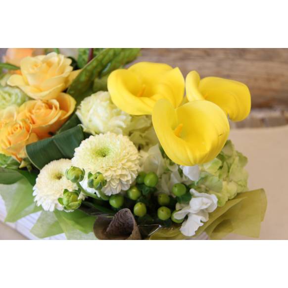 一般カテゴリー,【生花】淡いビタミンカラーのバスケット,本郷台花う