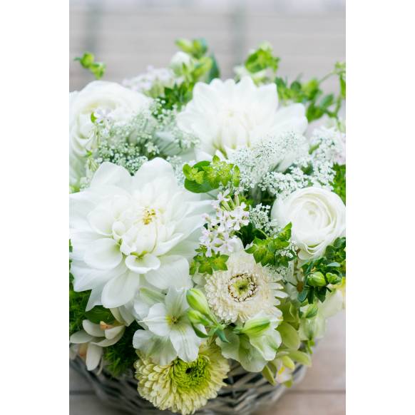 一般カテゴリー,デザイナーおまかせ季節の旬なアレンジメントLサイズ～清楚な感じ～,フローリストせきど