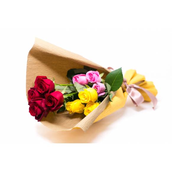 バラ3色おまかせ10本MIXの花束一般カテゴリー