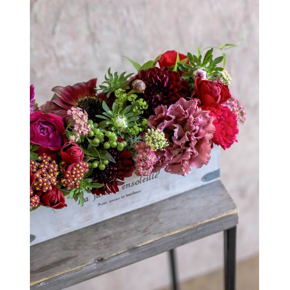 Flower商品です お取り寄せ オリジナルフラワー デザイナーおまかせ横長アレンジメント