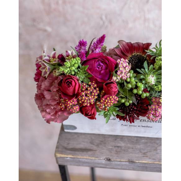 お取り寄せ オリジナルフラワー デザイナーおまかせ横長アレンジメント