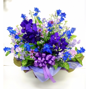 お取り寄せ オリジナルフラワー ブルー系ゴージャスアレンジメント｜花