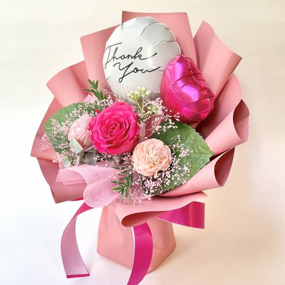 お取り寄せ オリジナルフラワー ローズスタンディングブーケ Thank you