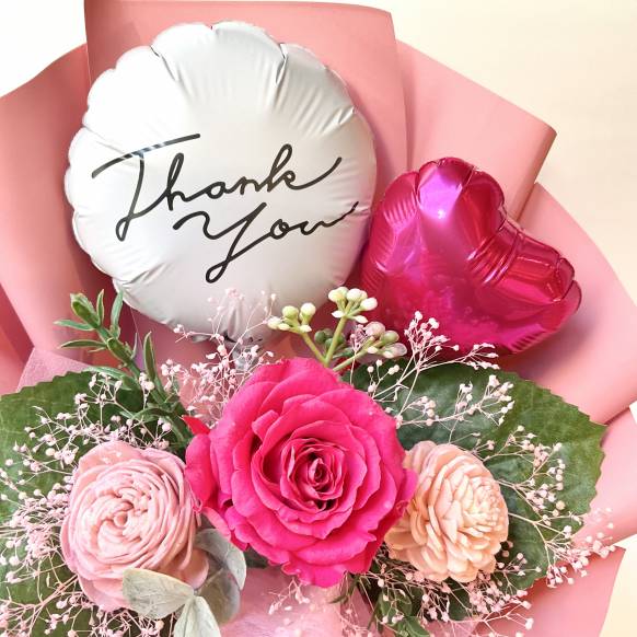 お取り寄せ オリジナルフラワー ローズスタンディングブーケ Thank you