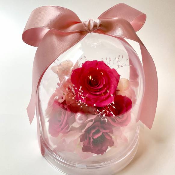 お取り寄せ オリジナルフラワー ローズドーム ピンク【P-230】｜花
