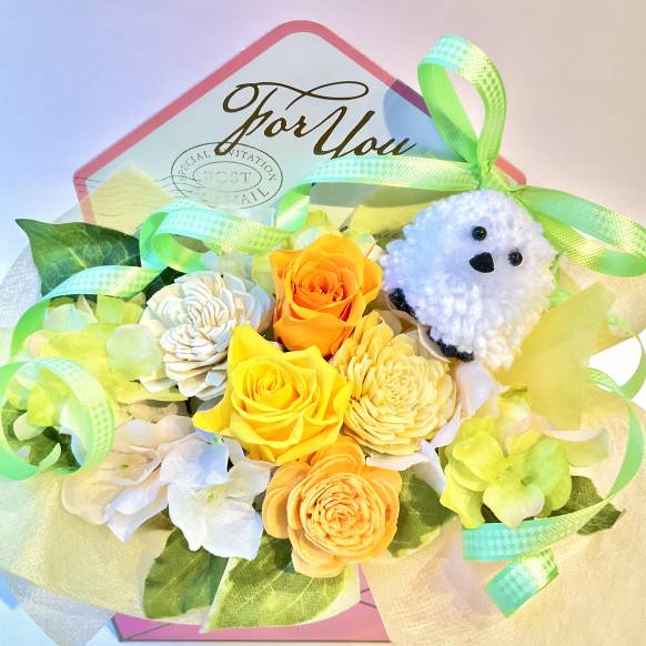 一般カテゴリー,シマエナガさんレターＢＯＸ　オレンジイエロー【P-250】,銀座ニューフラワー