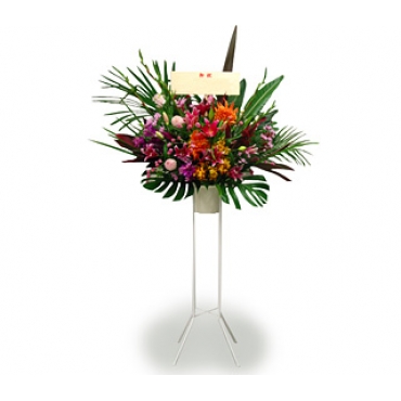 お取り寄せ オリジナルフラワー 縦長アレンジバスケット｜花