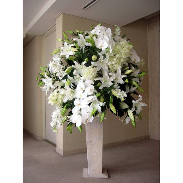 カサブランカオーダーページ お取り寄せ オリジナルフラワー カサブランカと胡蝶蘭のスタンド